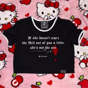 KILLSTAR Scare You Rose Crop Top Size M